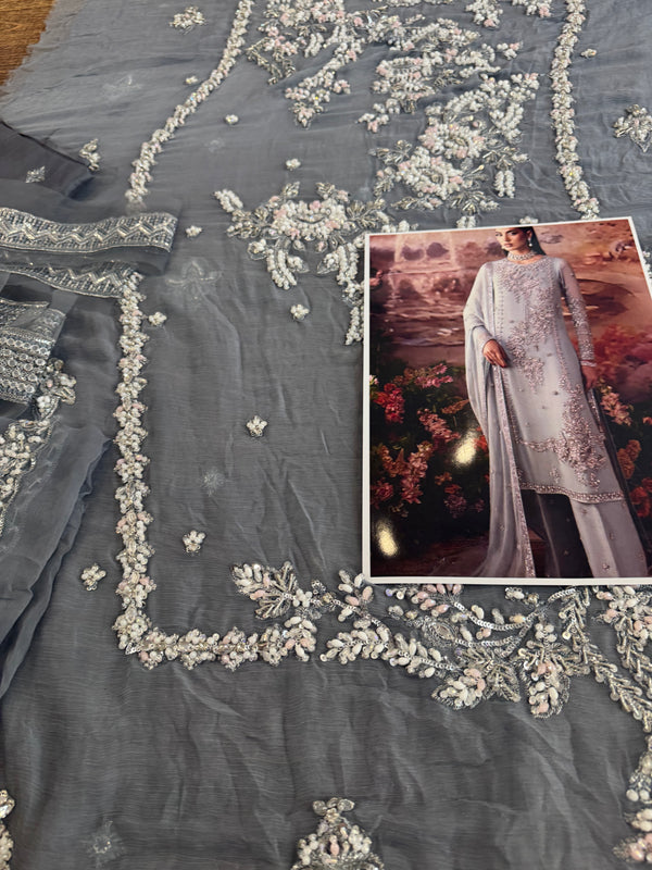 Nomi Ansari sky grey bridal wedding edition
