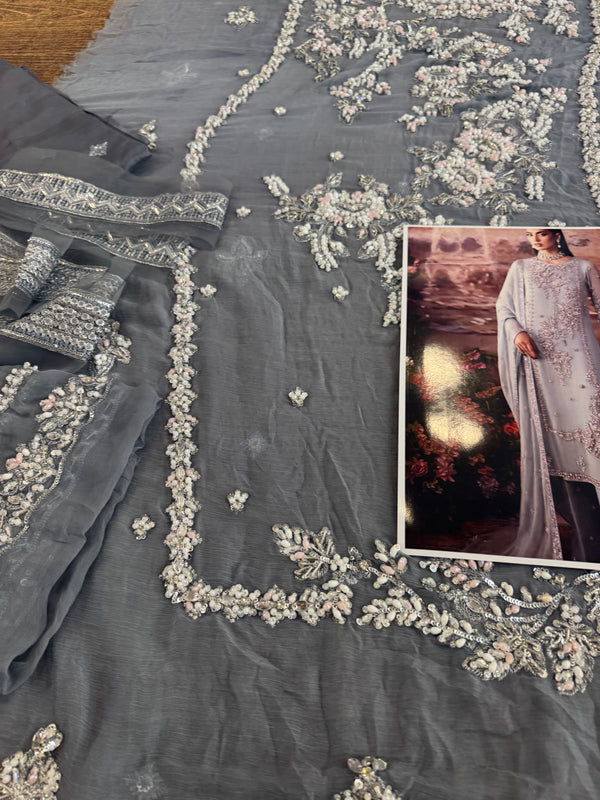 Nomi Ansari sky grey bridal wedding edition