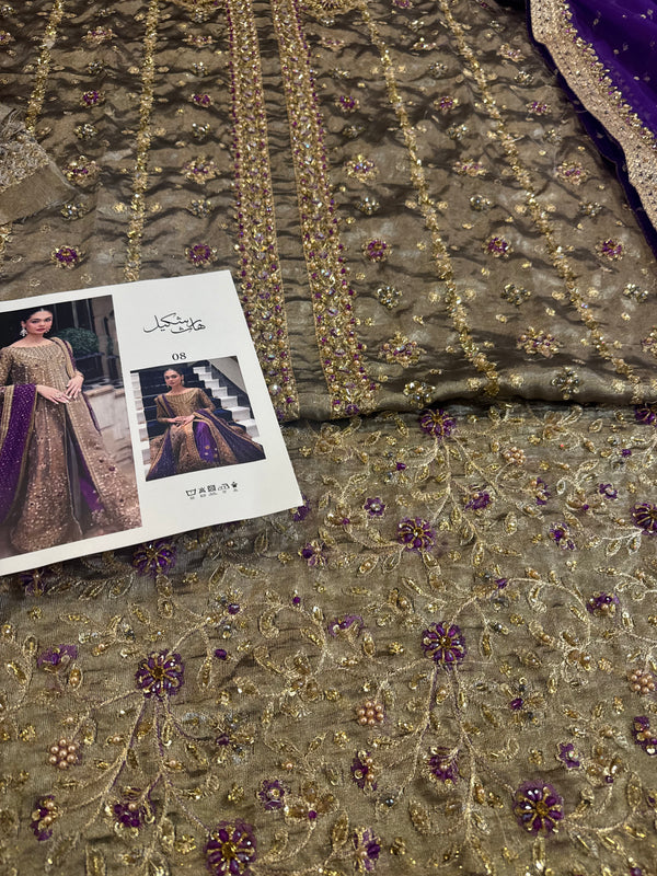 Haris Shakeel mesori purple dopata wedding edition