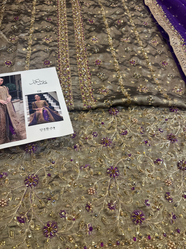 Haris Shakeel mesori purple dopata wedding edition