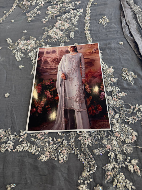 Nomi Ansari sky grey bridal wedding edition