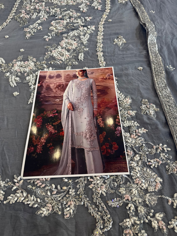 Nomi Ansari sky grey bridal wedding edition