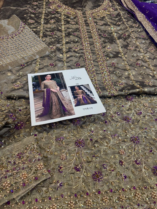 Haris Shakeel mesori purple dopata wedding edition