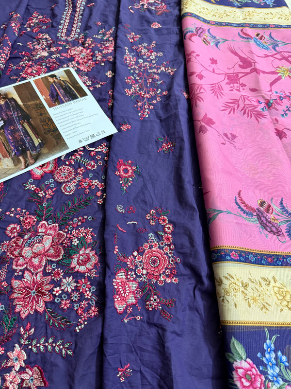 Hussain Rehar purple lawn 2026