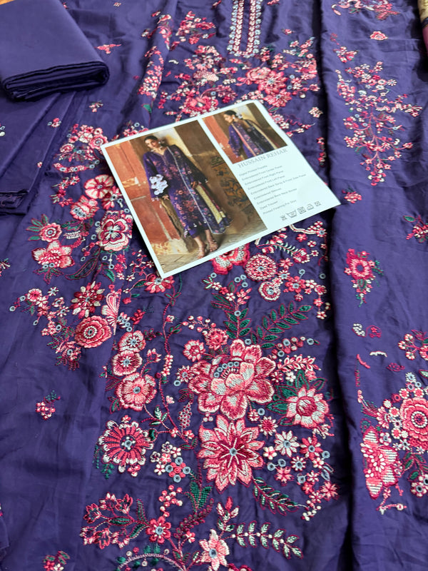 Hussain Rehar purple lawn 2026