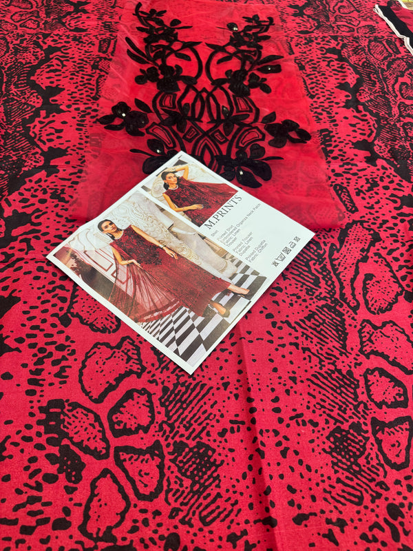 Maria b mprint red black winter collection