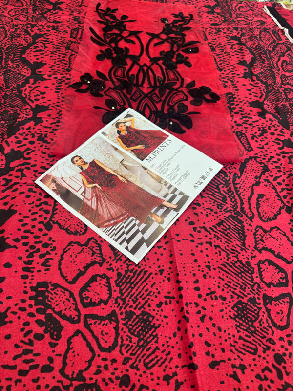 Maria b mprint red black winter collection