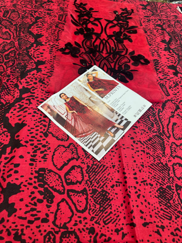 Maria b mprint red black winter collection