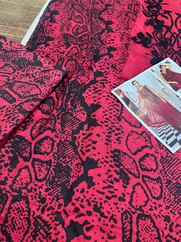 Maria b mprint red black winter collection