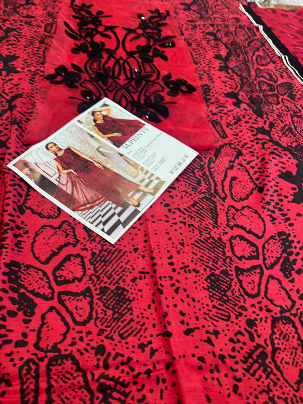 Maria b mprint red black winter collection