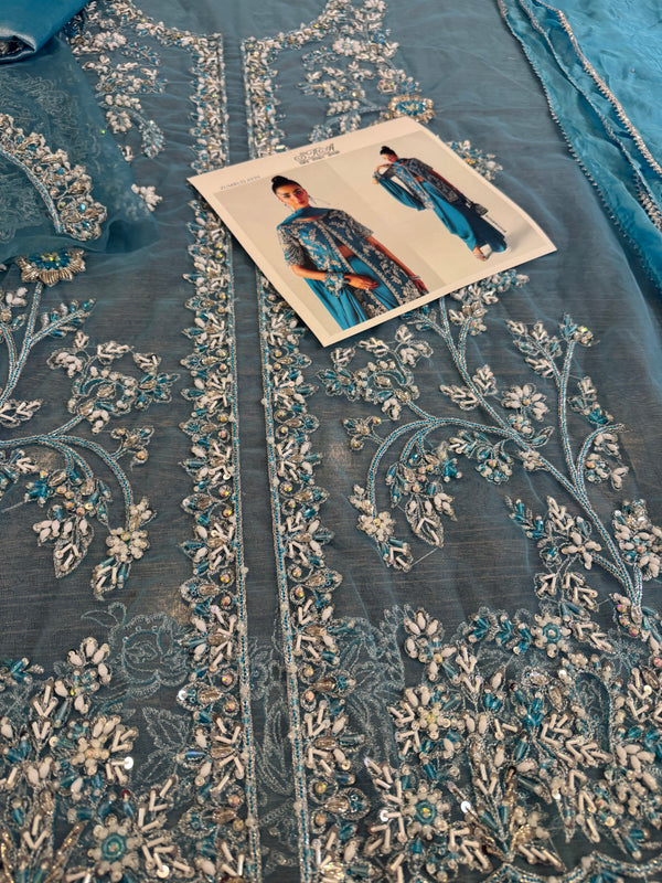 Sara Rohail ashgar sky chiffon bridal collection