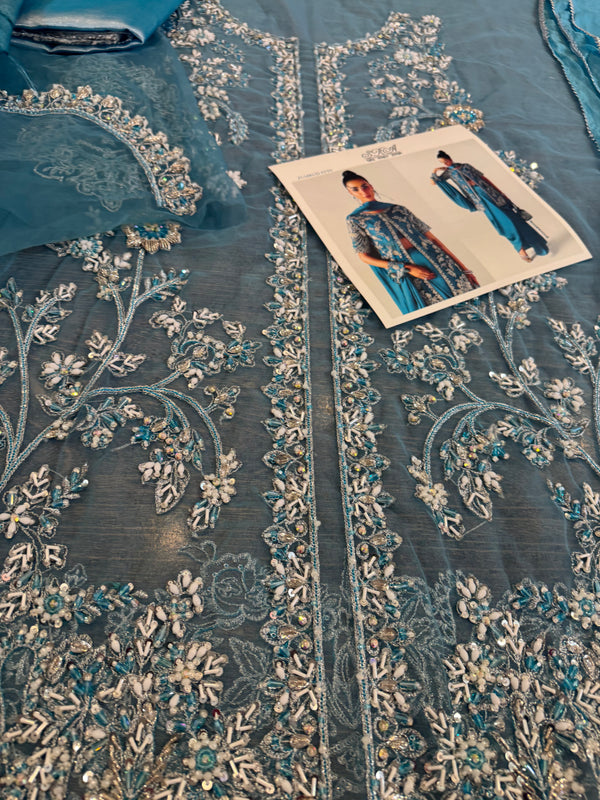 Sara Rohail ashgar sky chiffon bridal collection