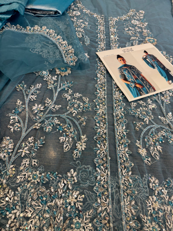 Sara Rohail ashgar sky chiffon bridal collection