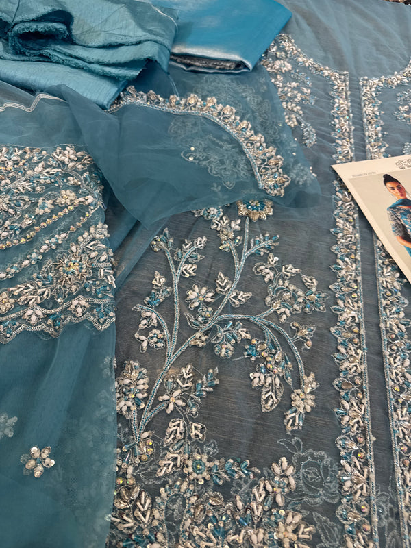 Sara Rohail ashgar sky chiffon bridal collection