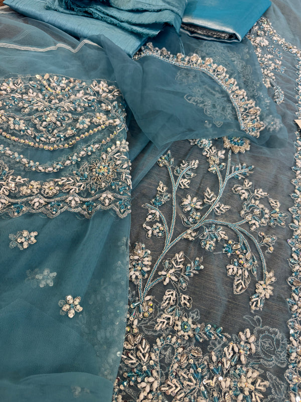 Sara Rohail ashgar sky chiffon bridal collection