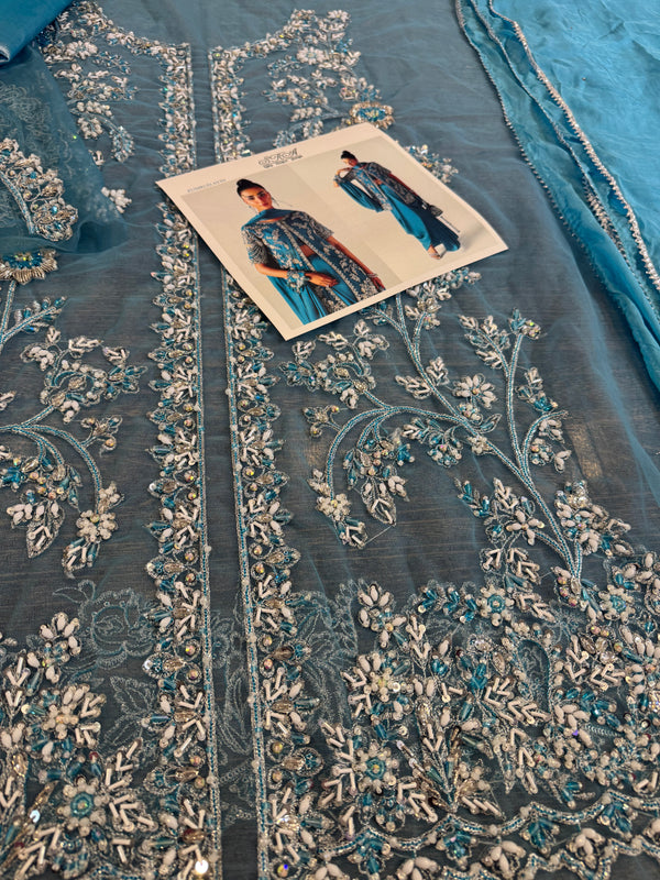 Sara Rohail ashgar sky chiffon bridal collection