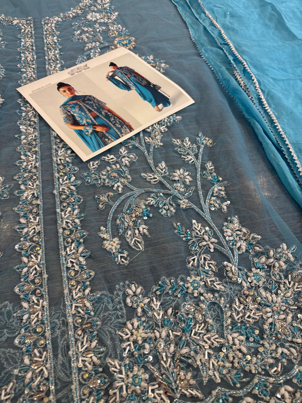 Sara Rohail ashgar sky chiffon bridal collection