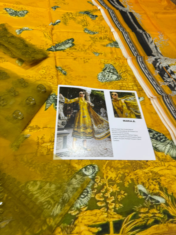 Maria b mprint yellow winter collection