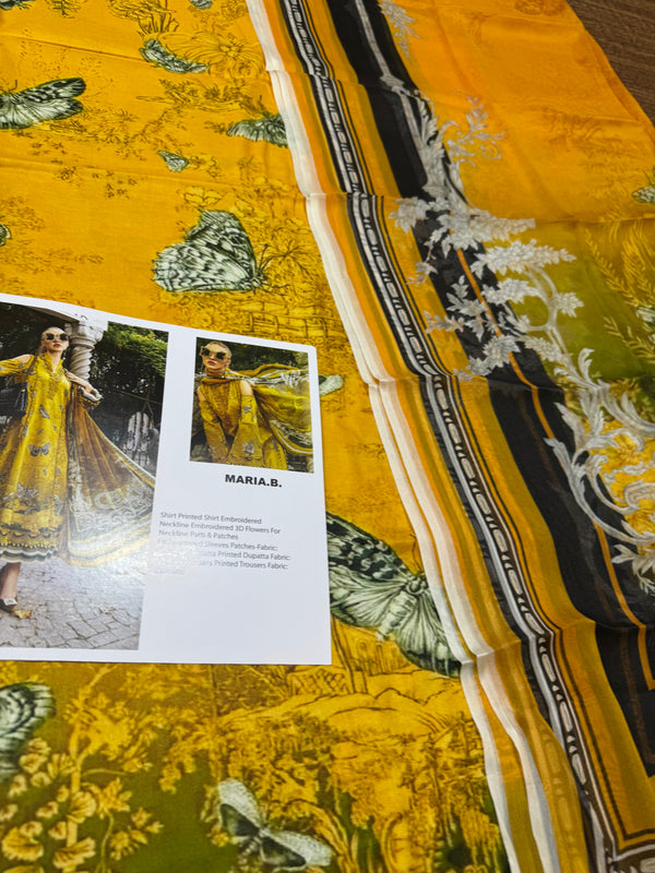 Maria b mprint yellow winter collection