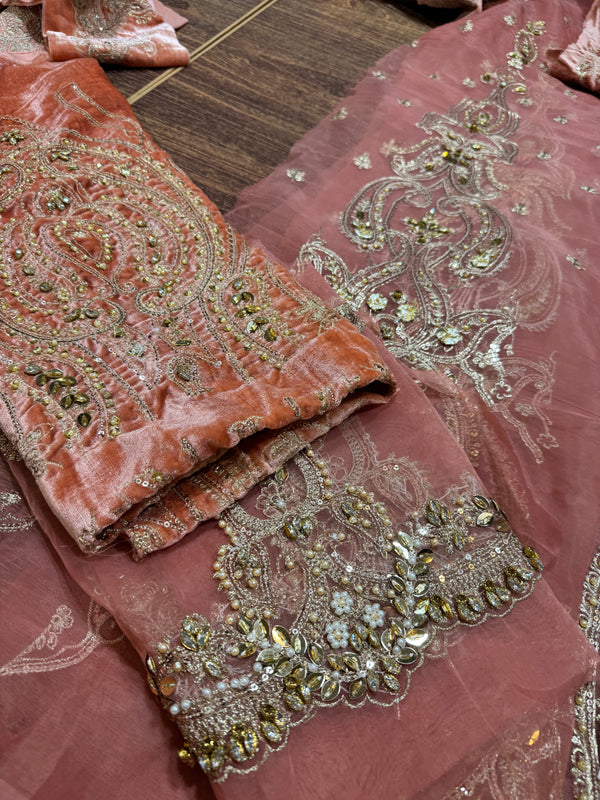 Maria B rust meroon bridal collection