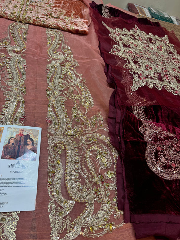 Maria B rust meroon bridal collection