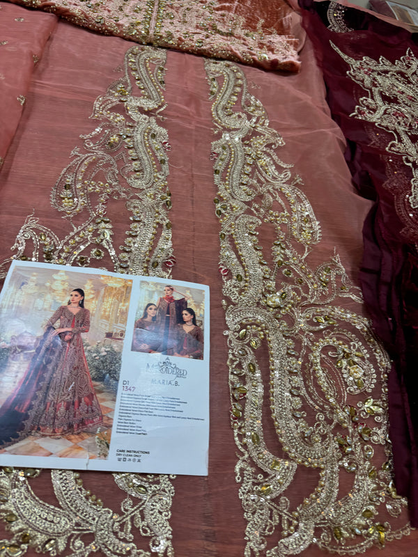 Maria B rust meroon bridal collection