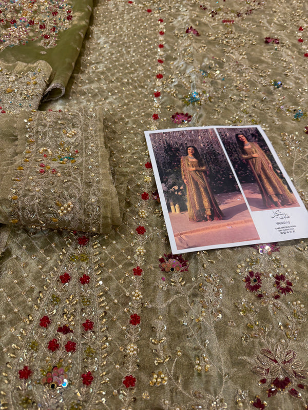 Haris shakeel olive bridal wedding edition