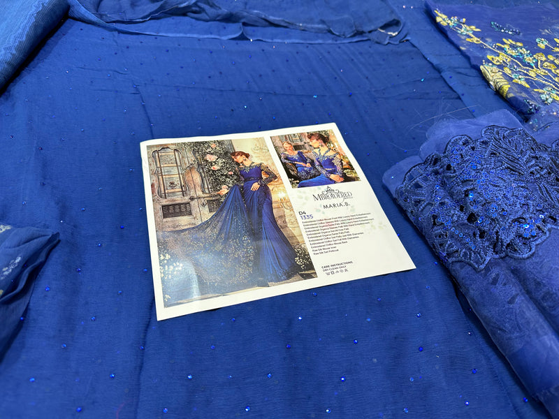 Maria B blue saree wedding edition