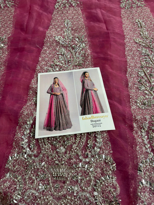 Fahad Hussain coture pink bridal chiffon collection