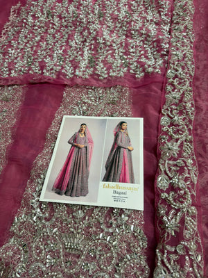 Fahad Hussain coture pink bridal chiffon collection