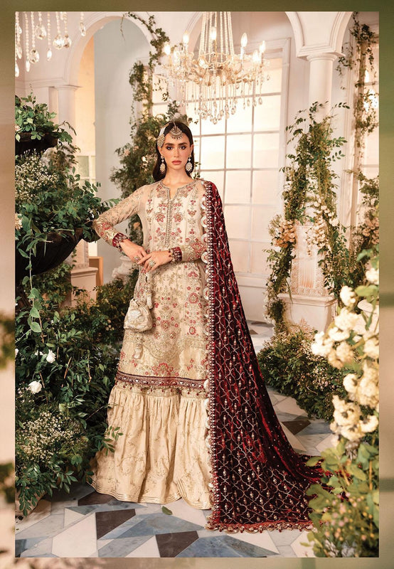 Maria B skin and meroon bridal wedding edition