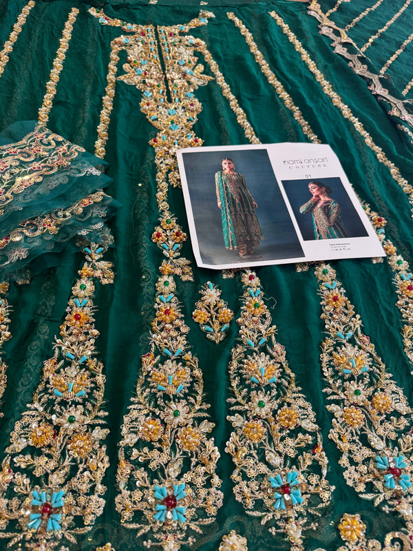 Nomi Ansari green wedding edition
