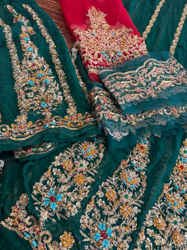 Nomi Ansari green wedding edition