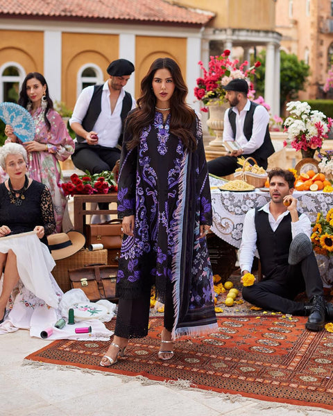 Mushq black purple lawn ft. Sonam Bajwa