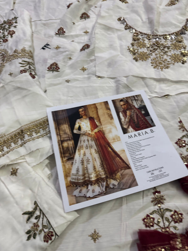 Maria B sateen white red wedding edition