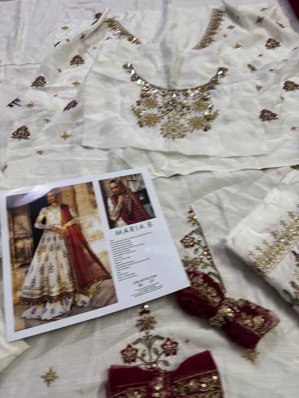 Maria B sateen white red wedding edition