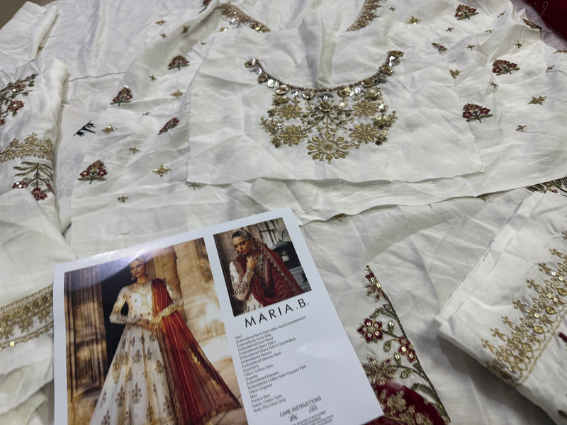 Maria B sateen white red wedding edition