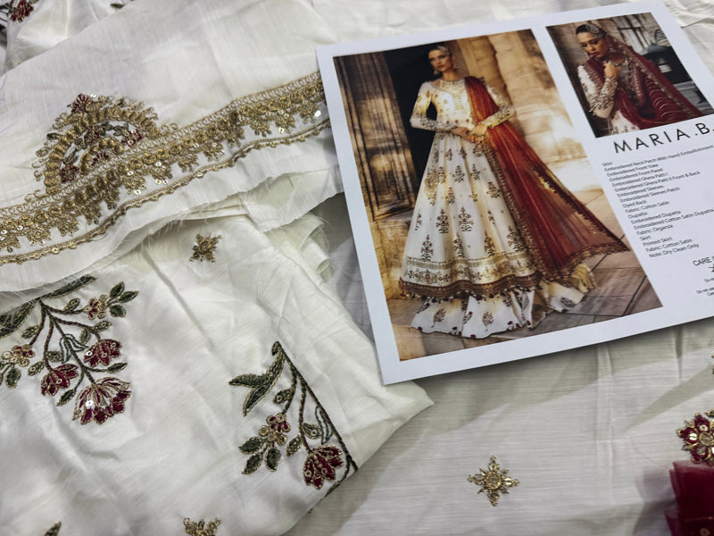 Maria B sateen white red wedding edition