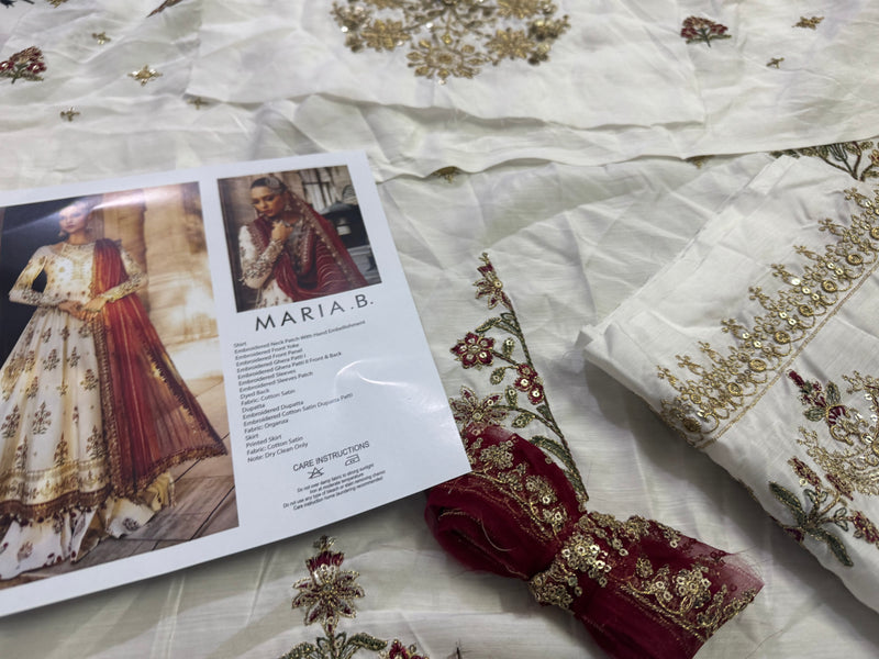 Maria B sateen white red wedding edition