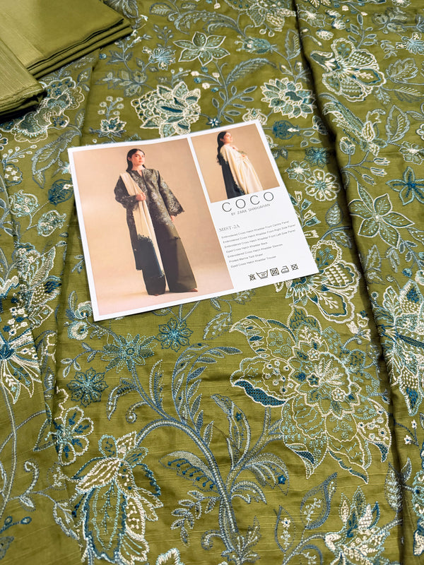 Coco by Zara shahjahan green winter collection