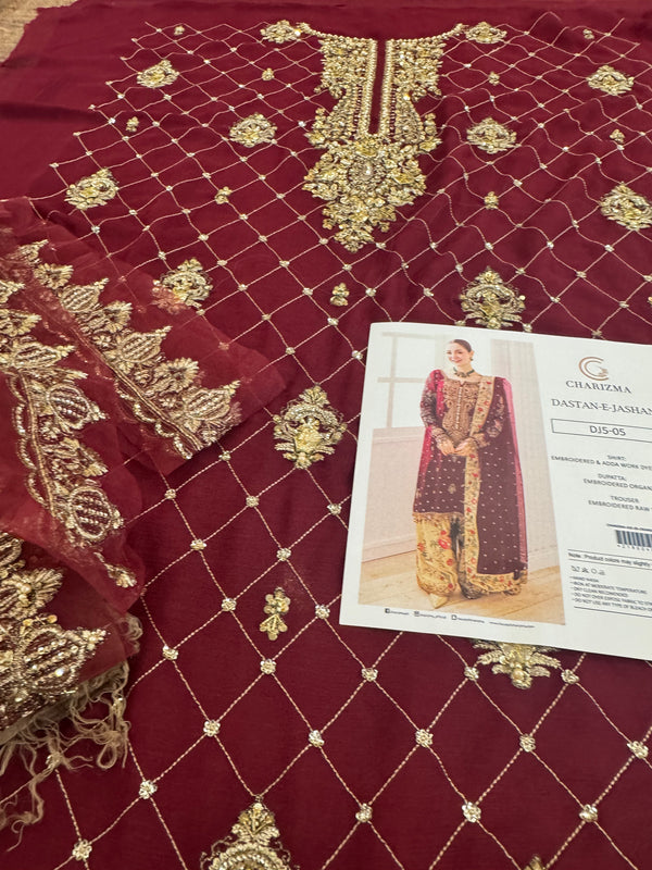 Charizma red chiffon wedding edition