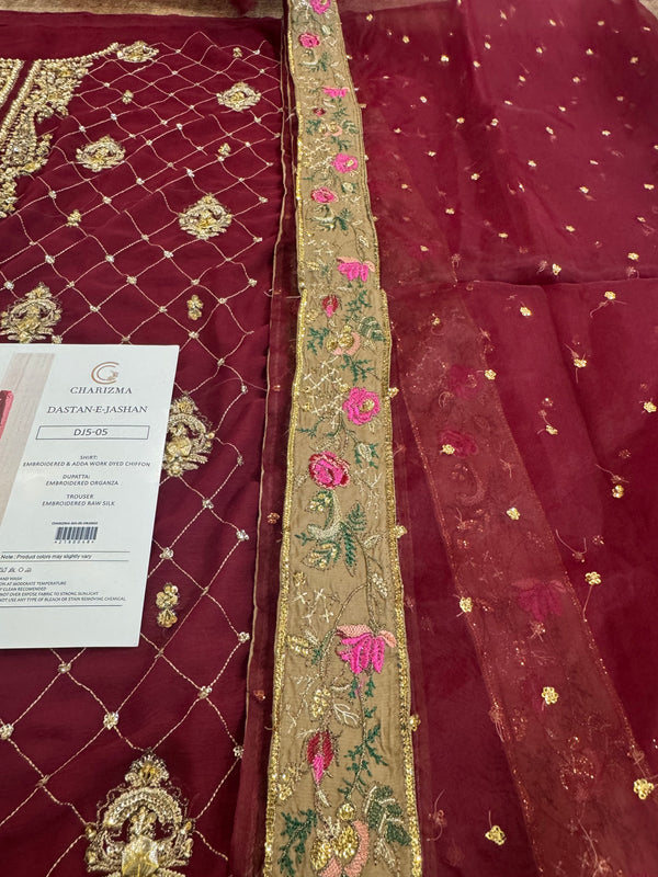 Charizma red chiffon wedding edition