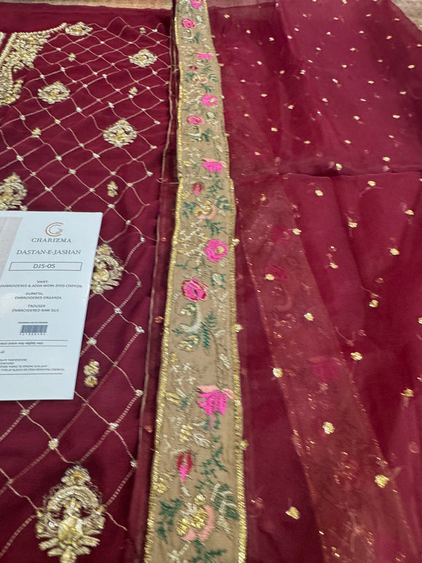 Charizma red chiffon wedding edition