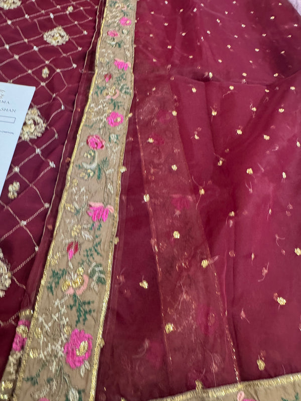 Charizma red chiffon wedding edition