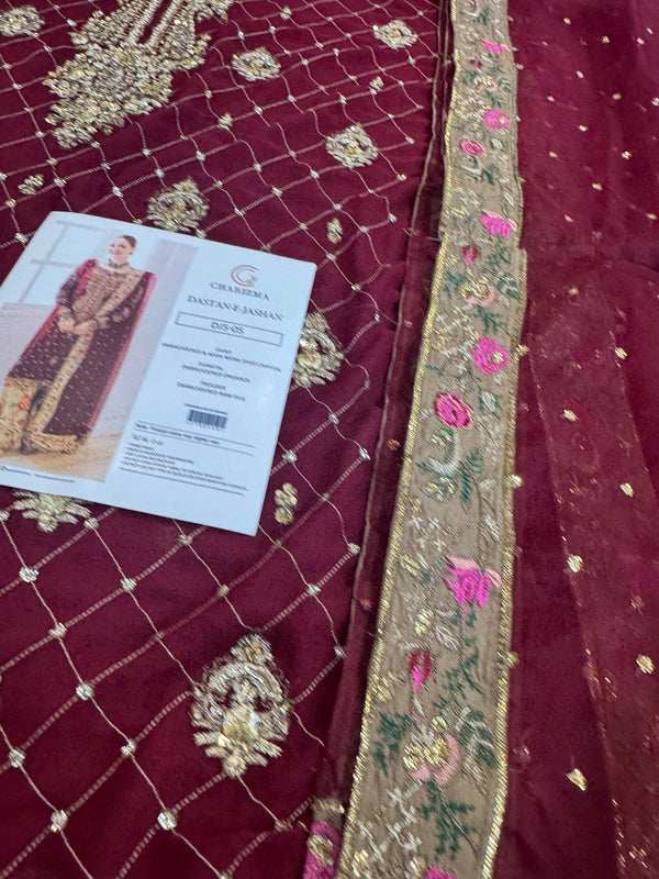 Charizma red chiffon wedding edition