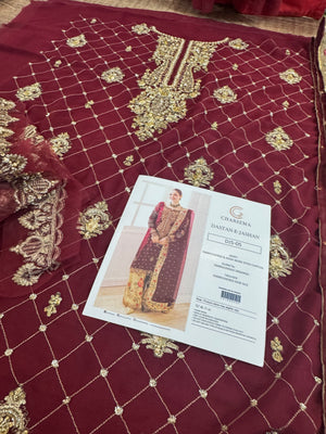 Charizma red chiffon wedding edition