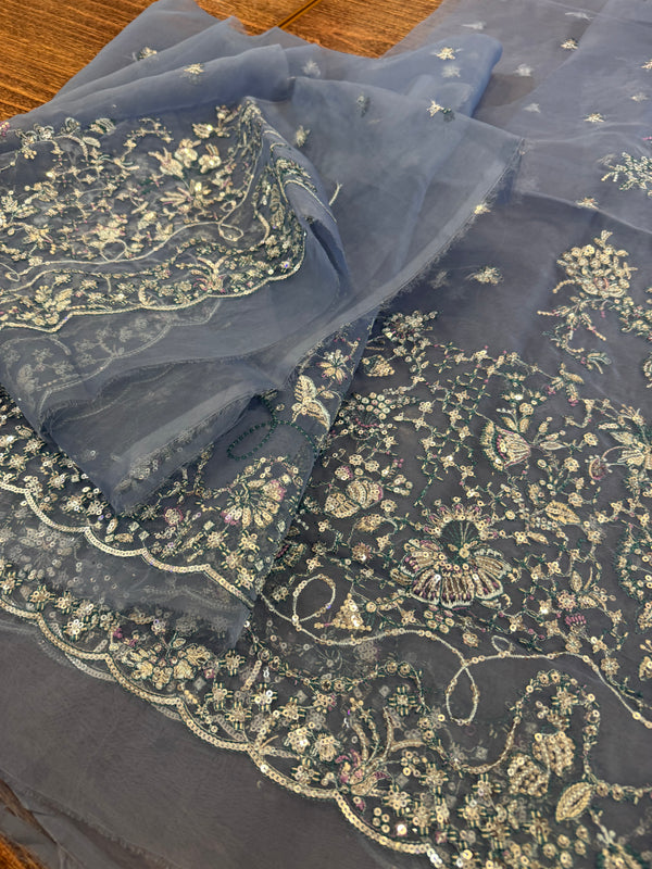 Hussain Rehar sky bridal chiffon collection