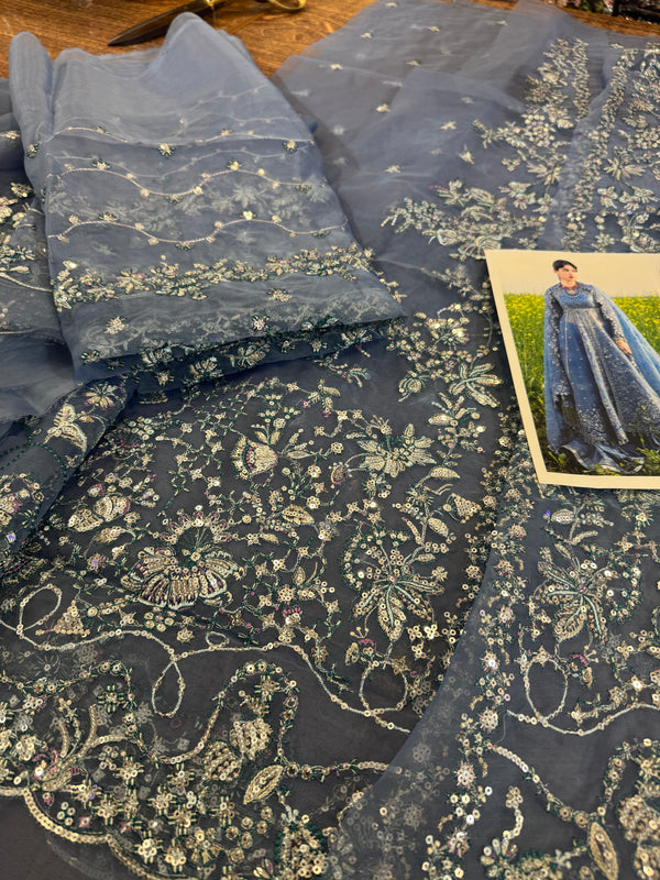 Hussain Rehar sky bridal chiffon collection