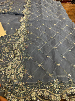 Hussain Rehar sky bridal chiffon collection