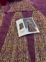 Fahad Hussain lilac purple chiffon bridal edition